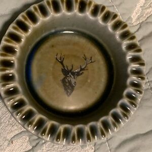 Irish Porcelain Dish with Stag with Antlers Design by Wade Coarmagh